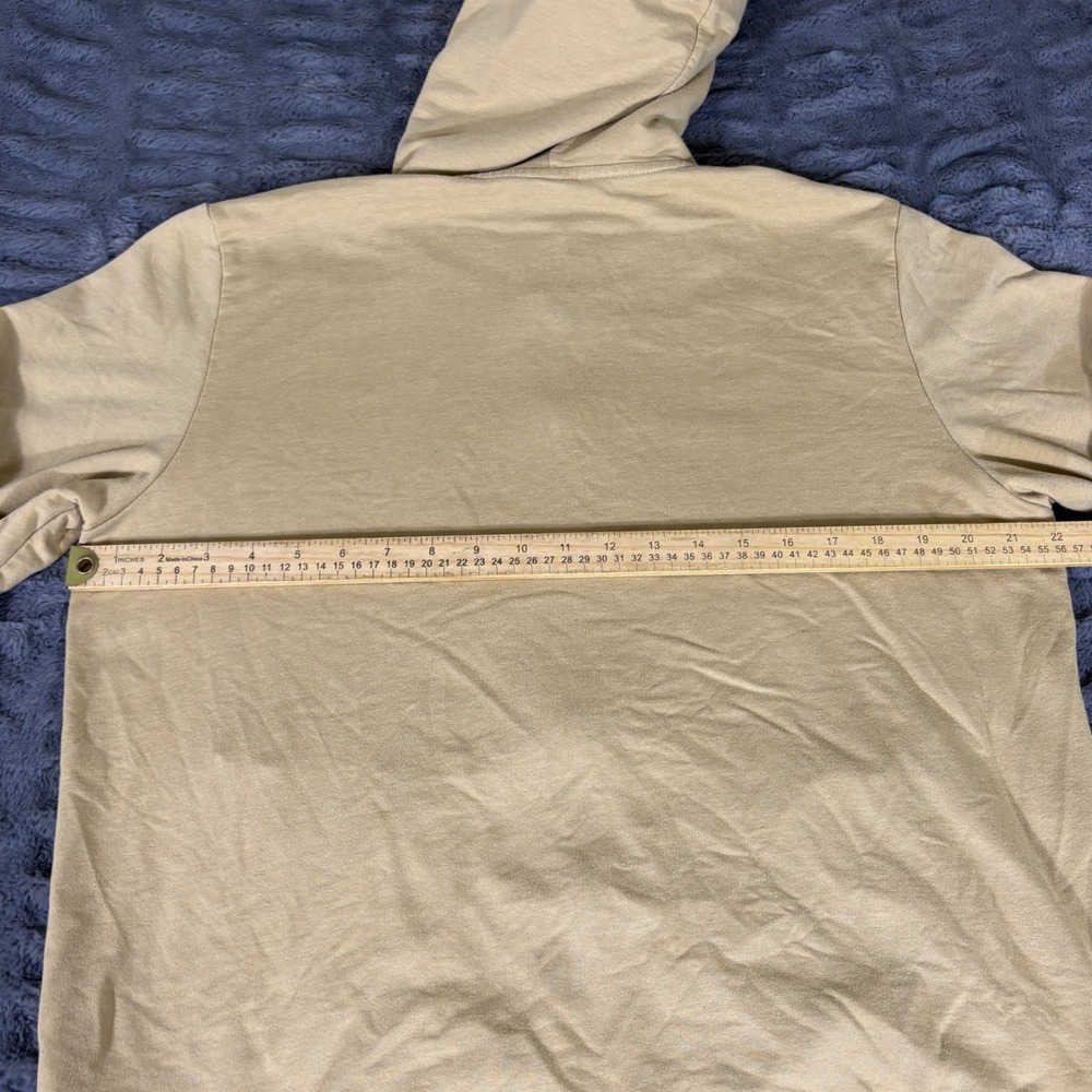 The North Face Mens Full Zip Hoodie Tan Khaki Medium Embroidered Logo AQ946 - Picture 6 of 8